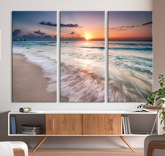 Tropical Island Beach Wall Art Canvas Print