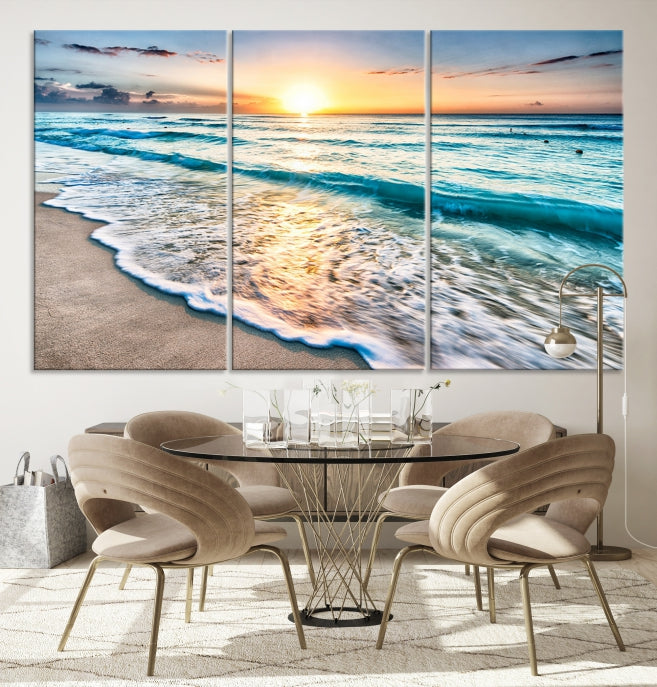 Bring the Beauty of a Fantastic Beach Island Sunset to Your Home with Our Wall Art Canvas PrintA Relaxing Decor Piece