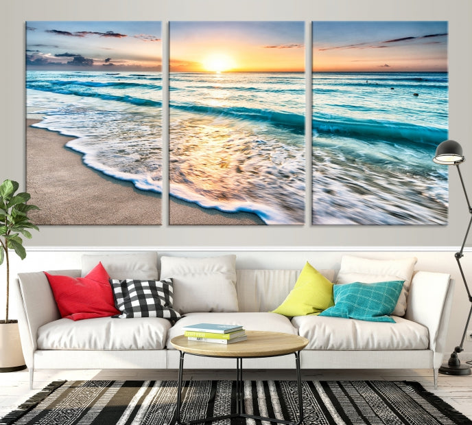 Bring the Beauty of a Fantastic Beach Island Sunset to Your Home with Our Wall Art Canvas PrintA Relaxing Decor Piece