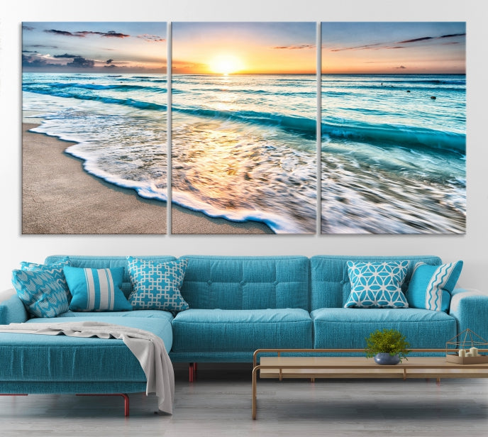 Bring the Beauty of a Fantastic Beach Island Sunset to Your Home with Our Wall Art Canvas PrintA Relaxing Decor Piece