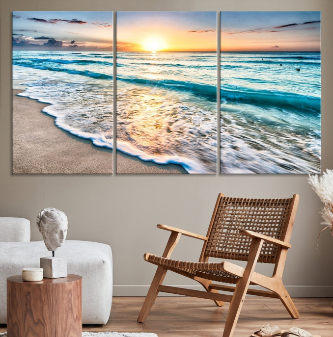 Bring the Beauty of a Fantastic Beach Island Sunset to Your Home with Our Wall Art Canvas PrintA Relaxing Decor Piece