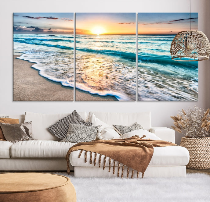 Bring the Beauty of a Fantastic Beach Island Sunset to Your Home with Our Wall Art Canvas PrintA Relaxing Decor Piece