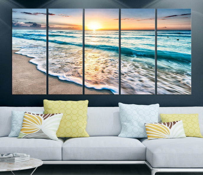 Bring the Beauty of a Fantastic Beach Island Sunset to Your Home with Our Wall Art Canvas PrintA Relaxing Decor Piece