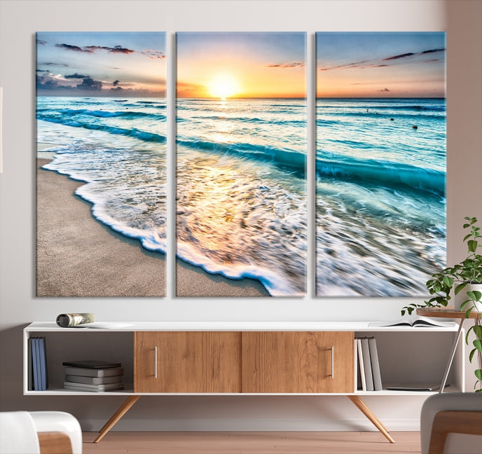 Bring the Beauty of a Fantastic Beach Island Sunset to Your Home with Our Wall Art Canvas PrintA Relaxing Decor Piece