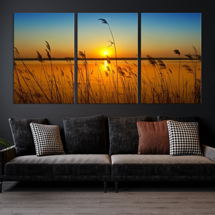 Sunset Behind the Flowers Canvas Print