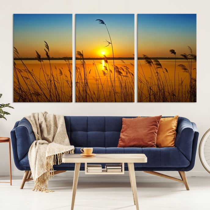 Sunset Behind the Flowers Canvas Print