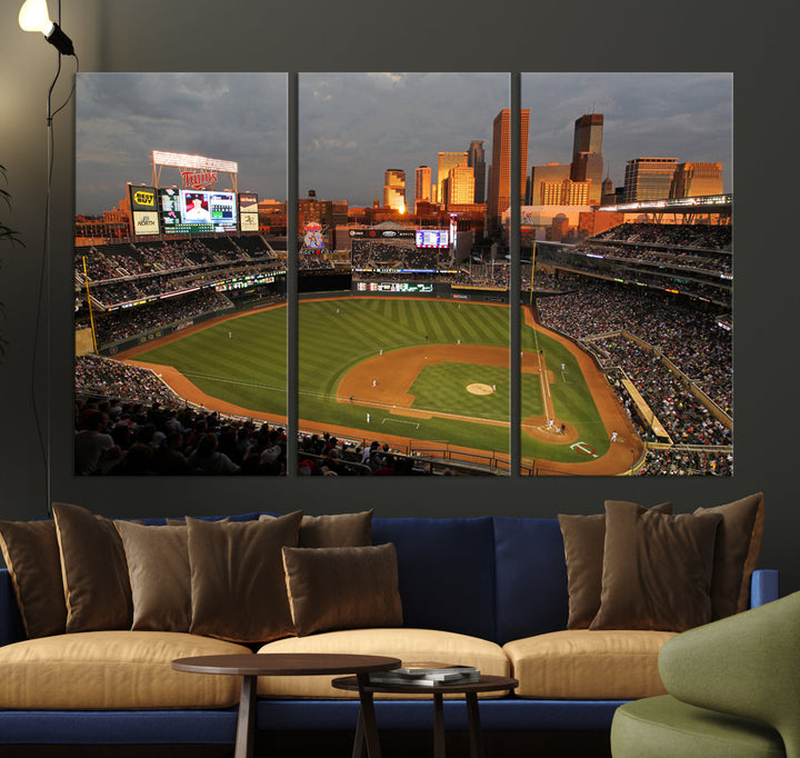 Target Field Stadium Minnesota Twins Stadium Wall Art Canvas Print, Baseball Multi Panel Wall Art Print, Sports Lovers Gifts, MLB Wall Art