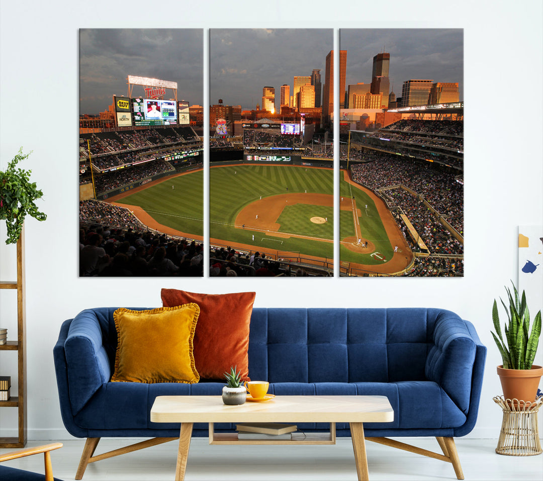 Target Field Stadium Minnesota Twins Stadium Wall Art Canvas Print, Baseball Multi Panel Wall Art Print, Sports Lovers Gifts, MLB Wall Art