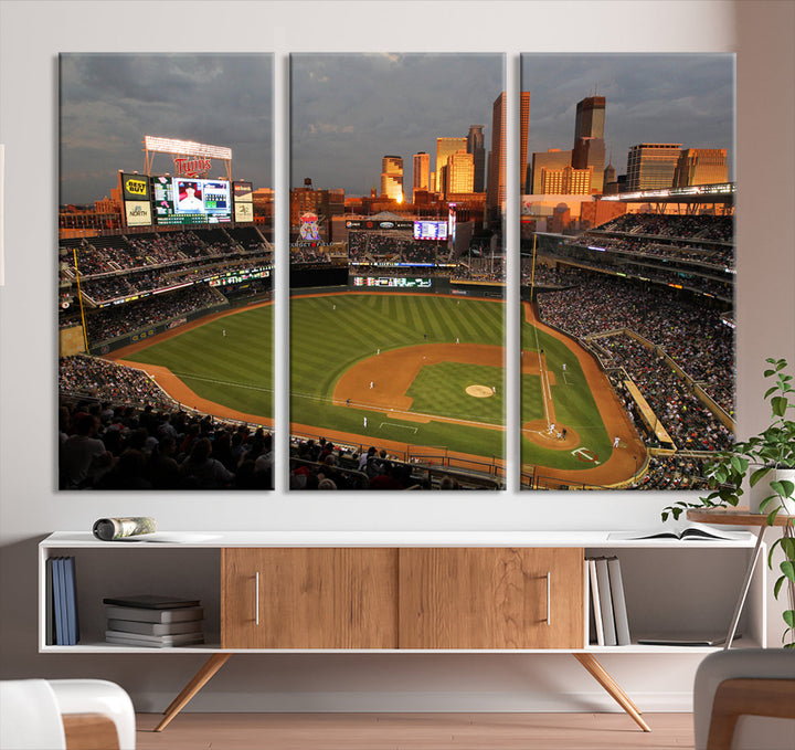 Target Field Stadium Minnesota Twins Stadium Wall Art Canvas Print, Baseball Multi Panel Wall Art Print, Sports Lovers Gifts, MLB Wall Art