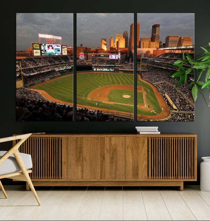 Target Field Stadium Minnesota Twins Stadium Wall Art Canvas Print, Baseball Multi Panel Wall Art Print, Sports Lovers Gifts, MLB Wall Art