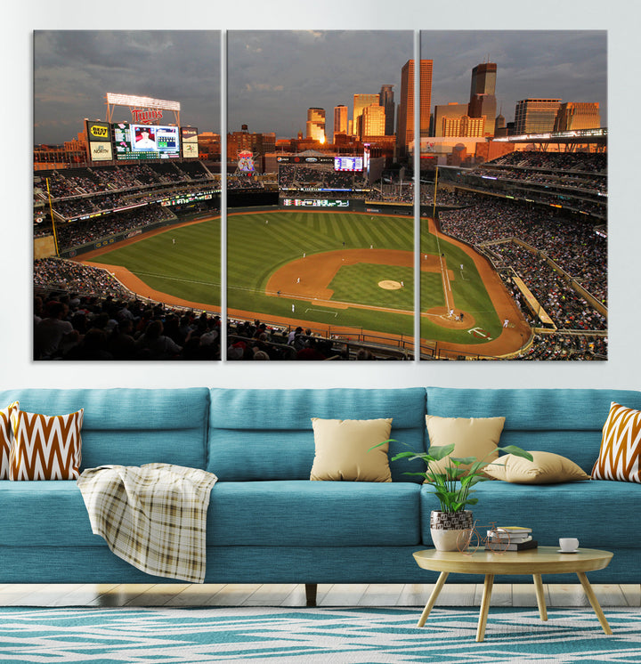 Target Field Stadium Minnesota Twins Stadium Wall Art Canvas Print, Baseball Multi Panel Wall Art Print, Sports Lovers Gifts, MLB Wall Art