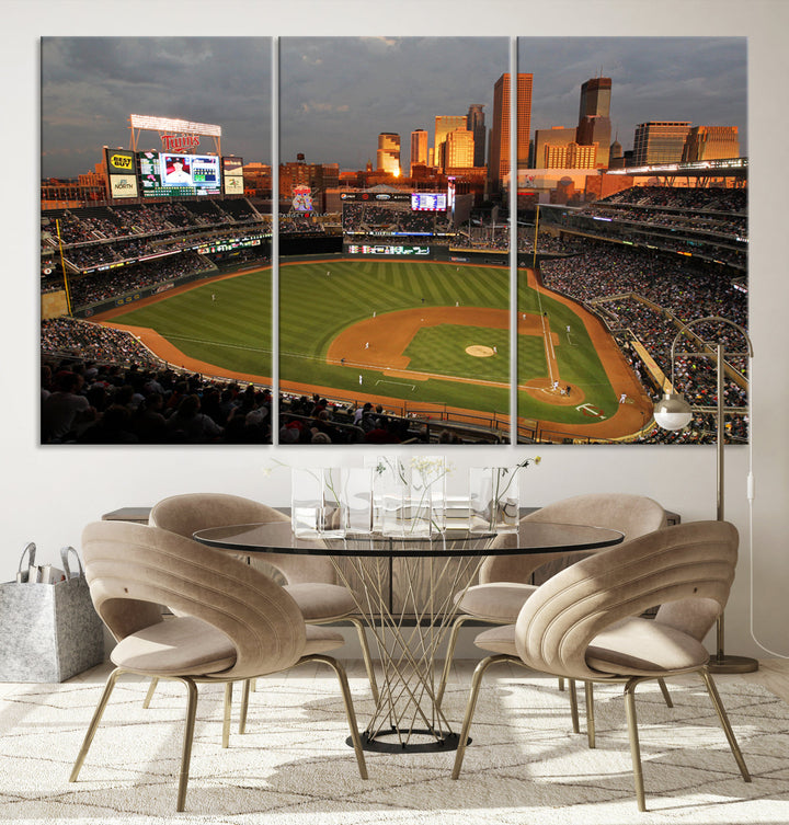 Target Field Stadium Minnesota Twins Stadium Wall Art Canvas Print, Baseball Multi Panel Wall Art Print, Sports Lovers Gifts, MLB Wall Art