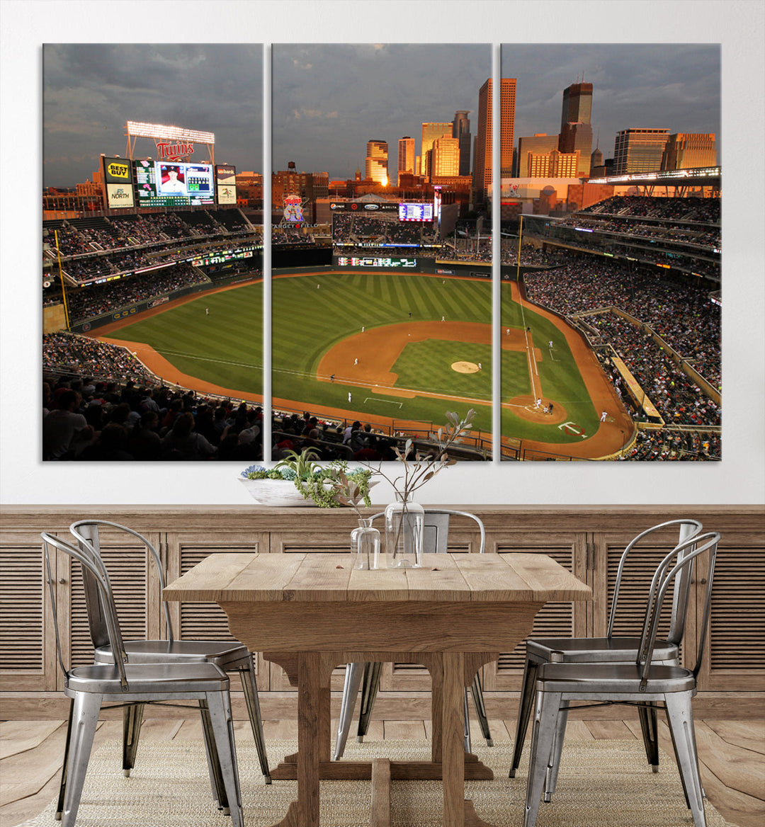 Target Field Stadium Minnesota Twins Stadium Wall Art Canvas Print, Baseball Multi Panel Wall Art Print, Sports Lovers Gifts, MLB Wall Art