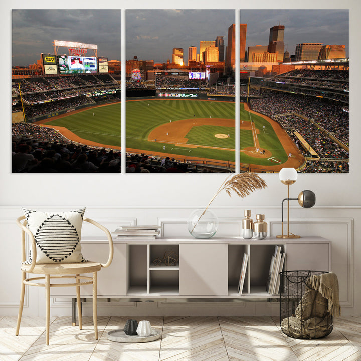 Target Field Stadium Minnesota Twins Stadium Wall Art Canvas Print, Baseball Multi Panel Wall Art Print, Sports Lovers Gifts, MLB Wall Art