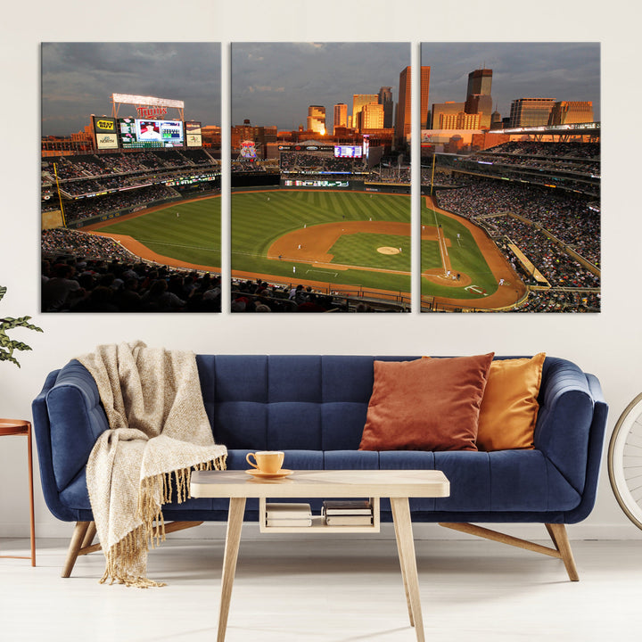 Target Field Stadium Minnesota Twins Stadium Wall Art Canvas Print, Baseball Multi Panel Wall Art Print, Sports Lovers Gifts, MLB Wall Art