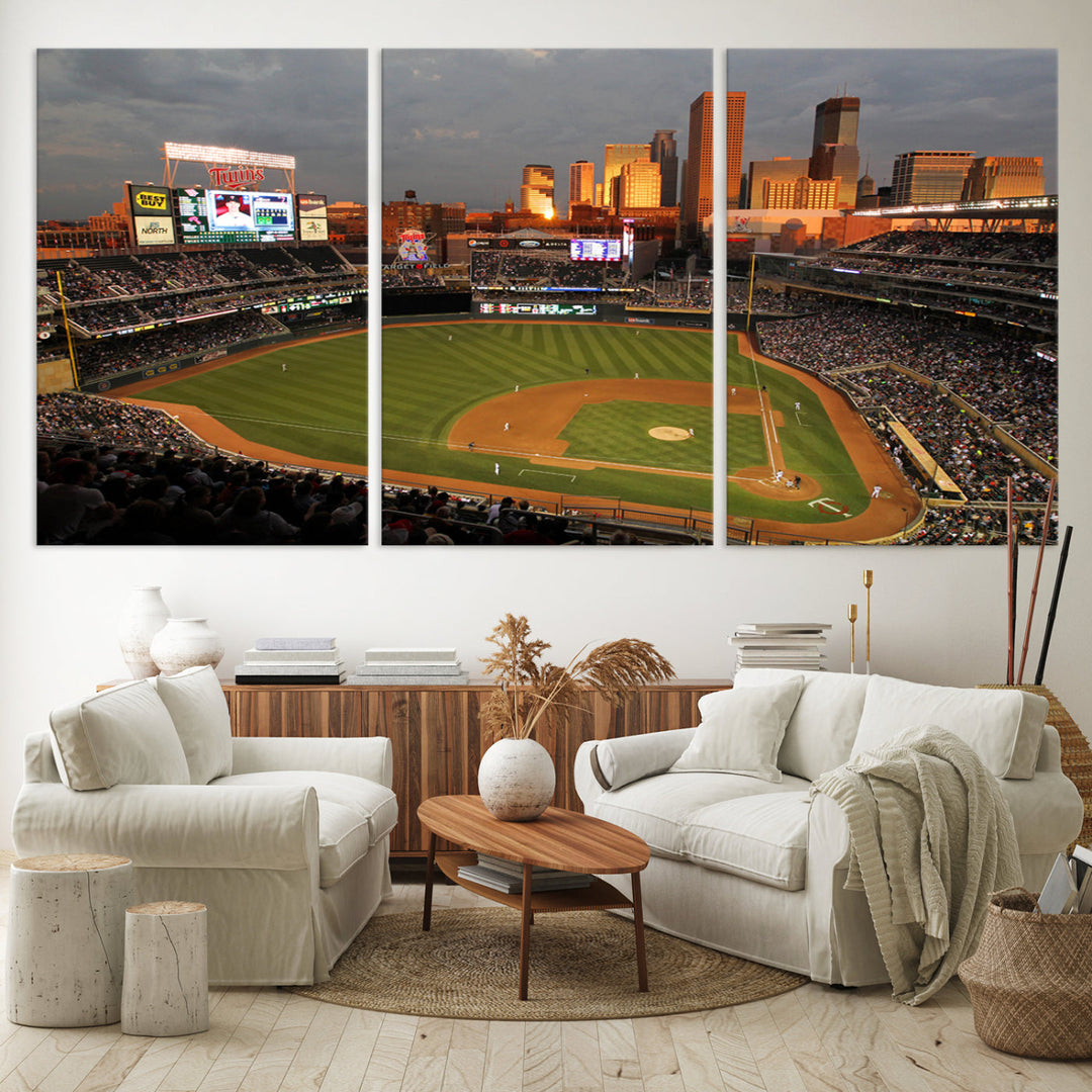 Target Field Stadium Minnesota Twins Stadium Wall Art Canvas Print, Baseball Multi Panel Wall Art Print, Sports Lovers Gifts, MLB Wall Art