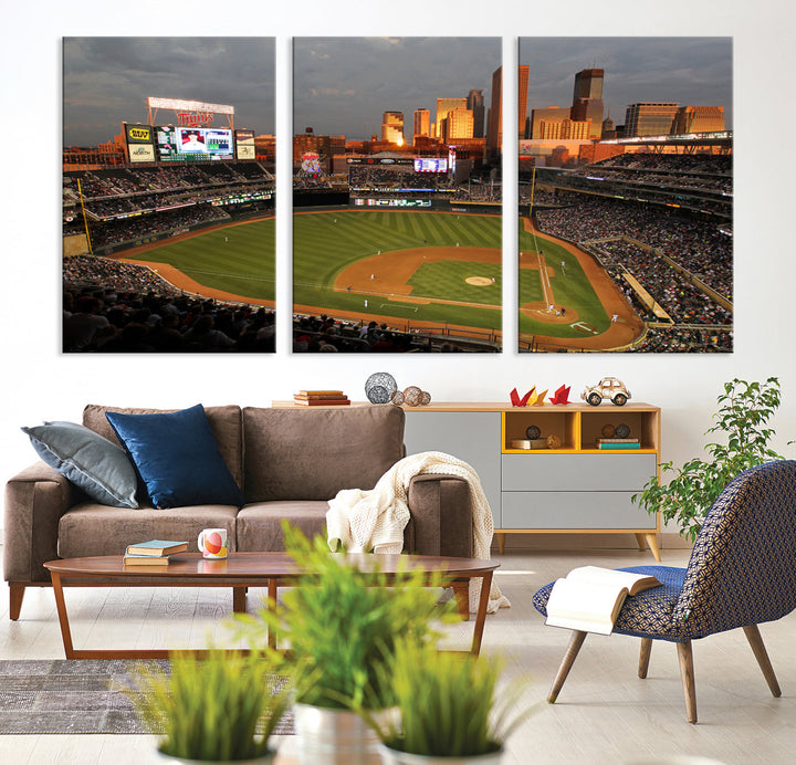 Target Field Stadium Minnesota Twins Stadium Wall Art Canvas Print, Baseball Multi Panel Wall Art Print, Sports Lovers Gifts, MLB Wall Art