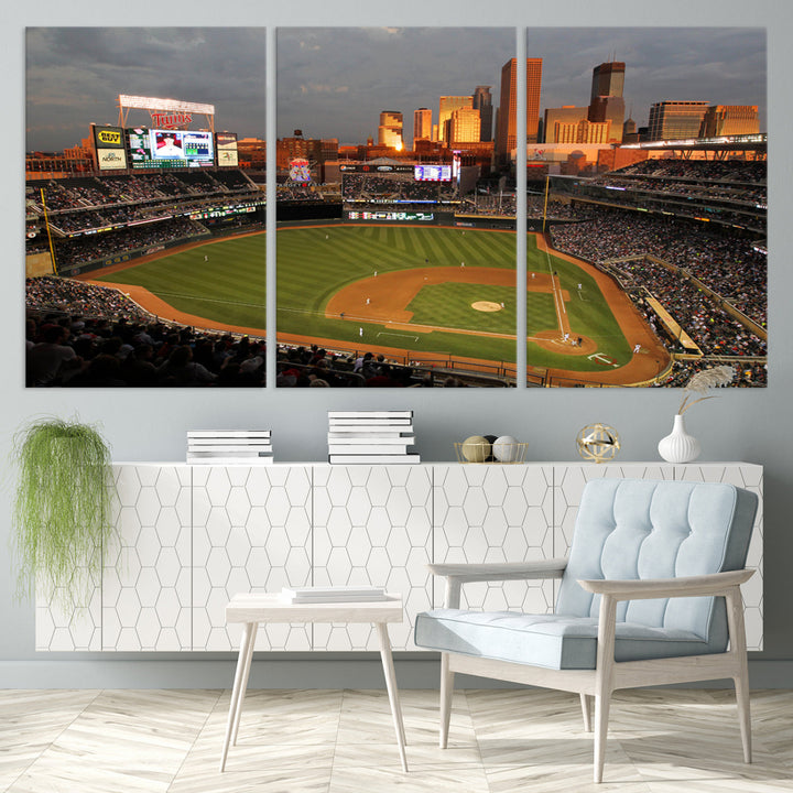 Target Field Stadium Minnesota Twins Stadium Wall Art Canvas Print, Baseball Multi Panel Wall Art Print, Sports Lovers Gifts, MLB Wall Art