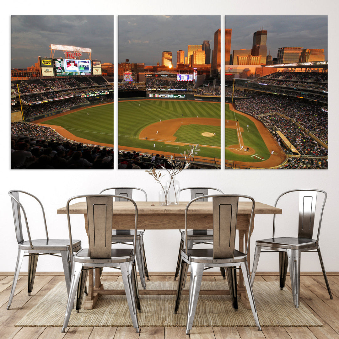 Target Field Stadium Minnesota Twins Stadium Wall Art Canvas Print, Baseball Multi Panel Wall Art Print, Sports Lovers Gifts, MLB Wall Art