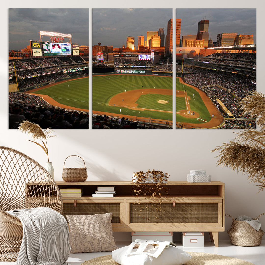 Target Field Stadium Minnesota Twins Stadium Wall Art Canvas Print, Baseball Multi Panel Wall Art Print, Sports Lovers Gifts, MLB Wall Art