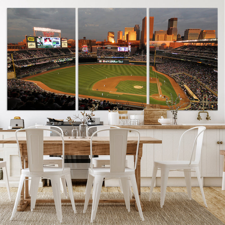 Target Field Stadium Minnesota Twins Stadium Wall Art Canvas Print, Baseball Multi Panel Wall Art Print, Sports Lovers Gifts, MLB Wall Art