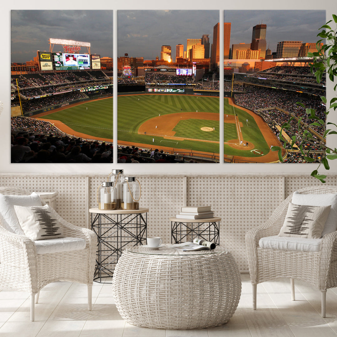 Target Field Stadium Minnesota Twins Stadium Wall Art Canvas Print, Baseball Multi Panel Wall Art Print, Sports Lovers Gifts, MLB Wall Art