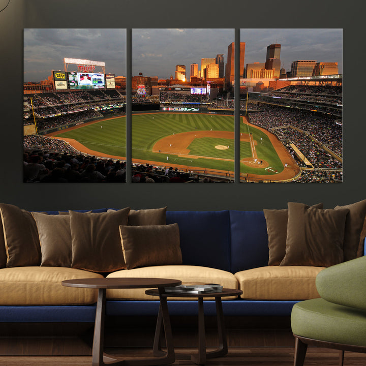 Target Field Stadium Minnesota Twins Stadium Wall Art Canvas Print, Baseball Multi Panel Wall Art Print, Sports Lovers Gifts, MLB Wall Art