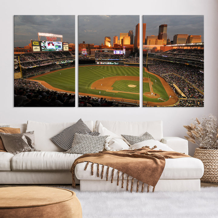 Target Field Stadium Minnesota Twins Stadium Wall Art Canvas Print, Baseball Multi Panel Wall Art Print, Sports Lovers Gifts, MLB Wall Art