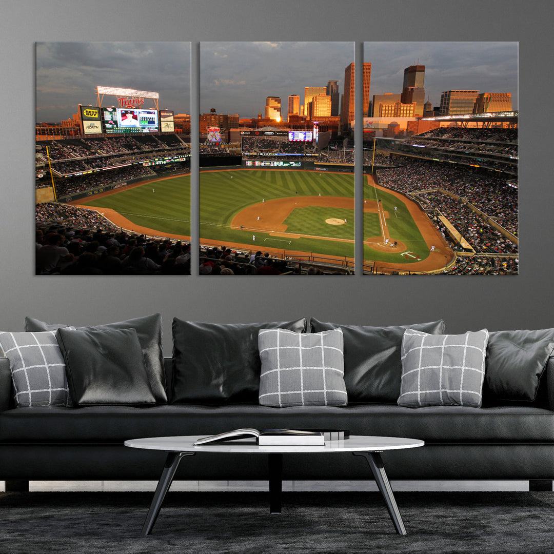 Target Field Stadium Minnesota Twins Stadium Wall Art Canvas Print, Baseball Multi Panel Wall Art Print, Sports Lovers Gifts, MLB Wall Art