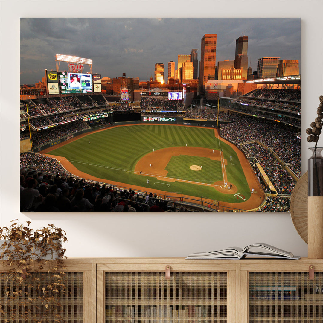 Target Field Stadium Minnesota Twins Stadium Wall Art Canvas Print, Baseball Multi Panel Wall Art Print, Sports Lovers Gifts, MLB Wall Art