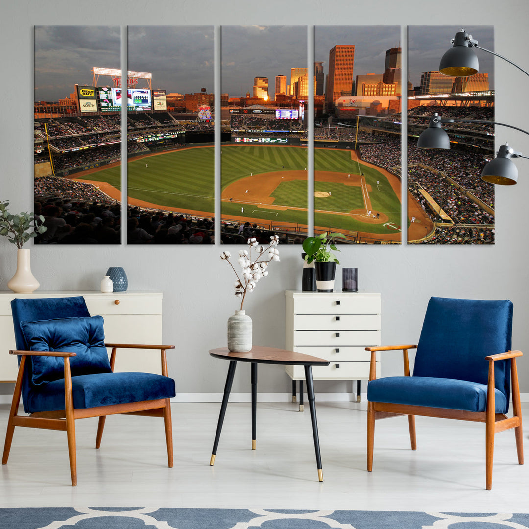 Target Field Stadium Minnesota Twins Stadium Wall Art Canvas Print, Baseball Multi Panel Wall Art Print, Sports Lovers Gifts, MLB Wall Art