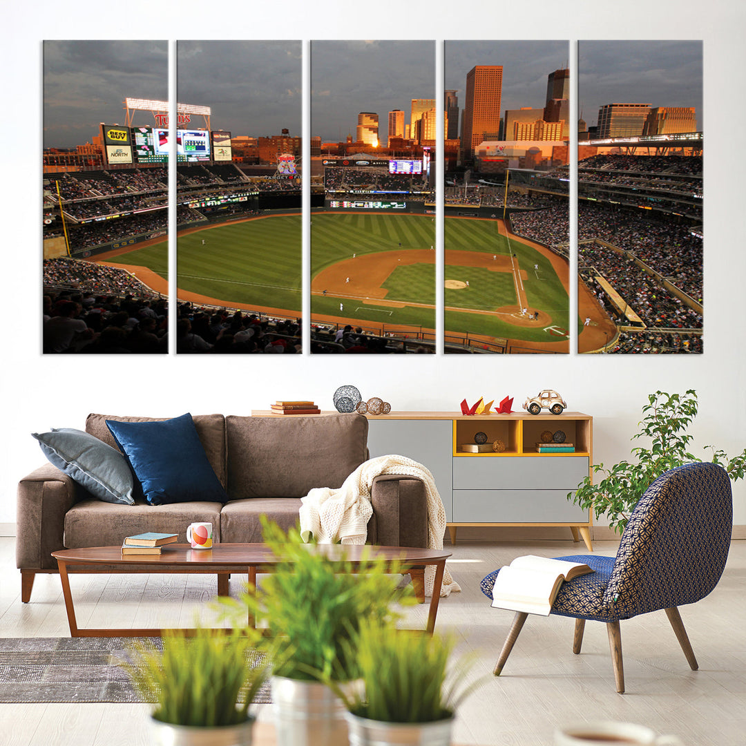 Target Field Stadium Minnesota Twins Stadium Wall Art Canvas Print, Baseball Multi Panel Wall Art Print, Sports Lovers Gifts, MLB Wall Art