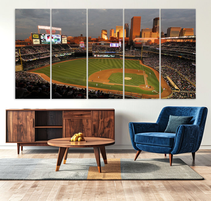 Target Field Stadium Minnesota Twins Stadium Wall Art Canvas Print, Baseball Multi Panel Wall Art Print, Sports Lovers Gifts, MLB Wall Art