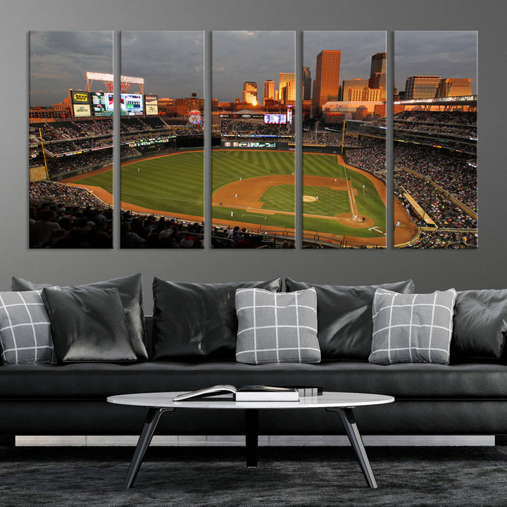 Target Field Stadium Minnesota Twins Stadium Wall Art Canvas Print, Baseball Multi Panel Wall Art Print, Sports Lovers Gifts, MLB Wall Art