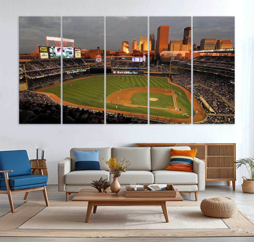 Target Field Stadium Minnesota Twins Stadium Wall Art Canvas Print, Baseball Multi Panel Wall Art Print, Sports Lovers Gifts, MLB Wall Art