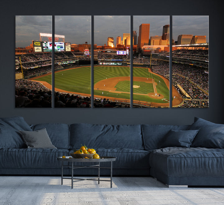 Target Field Stadium Minnesota Twins Stadium Wall Art Canvas Print, Baseball Multi Panel Wall Art Print, Sports Lovers Gifts, MLB Wall Art