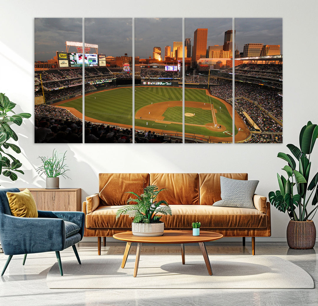 Target Field Stadium Minnesota Twins Stadium Wall Art Canvas Print, Baseball Multi Panel Wall Art Print, Sports Lovers Gifts, MLB Wall Art