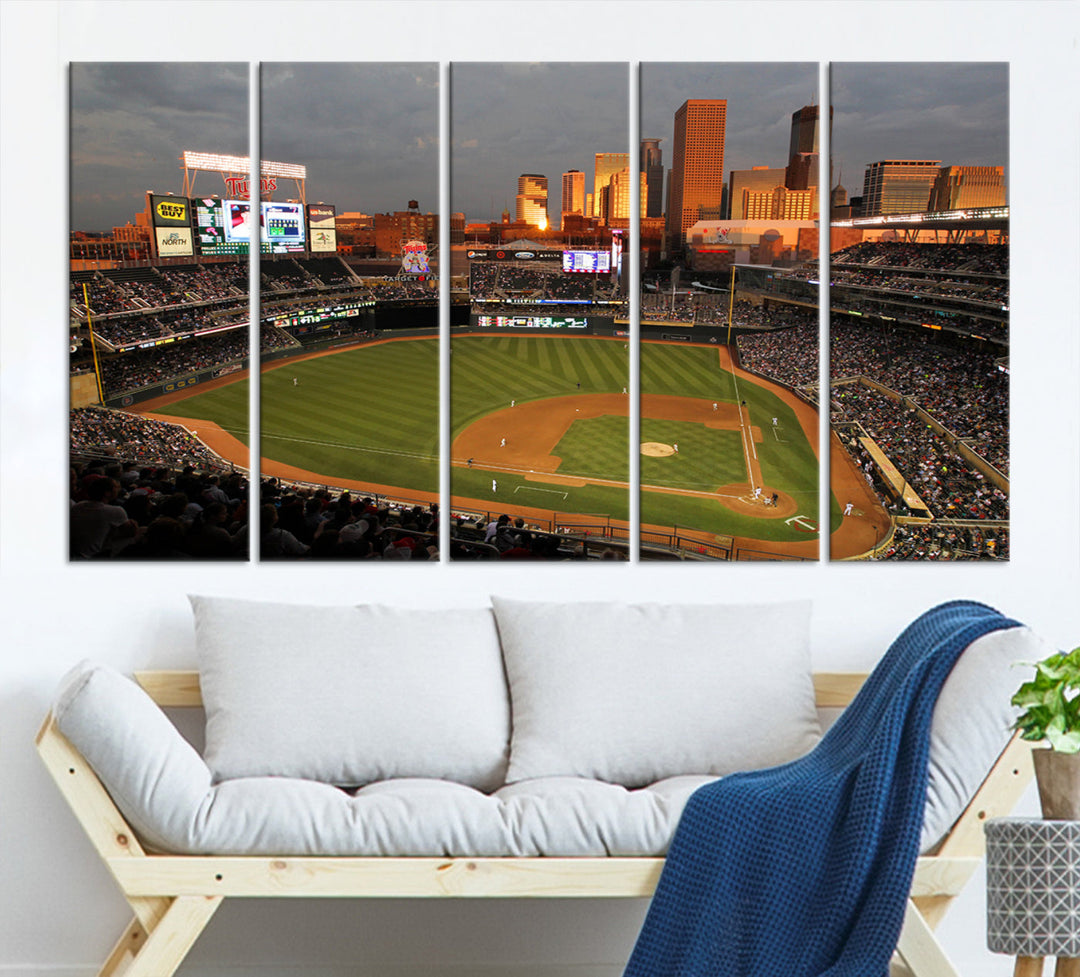 Target Field Stadium Minnesota Twins Stadium Wall Art Canvas Print, Baseball Multi Panel Wall Art Print, Sports Lovers Gifts, MLB Wall Art