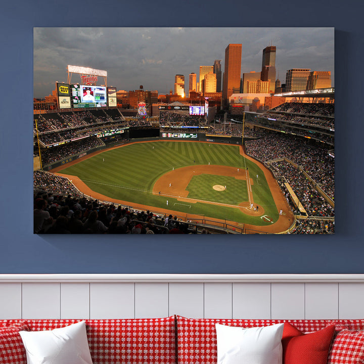 Target Field Stadium Minnesota Twins Stadium Wall Art Canvas Print, Baseball Multi Panel Wall Art Print, Sports Lovers Gifts, MLB Wall Art