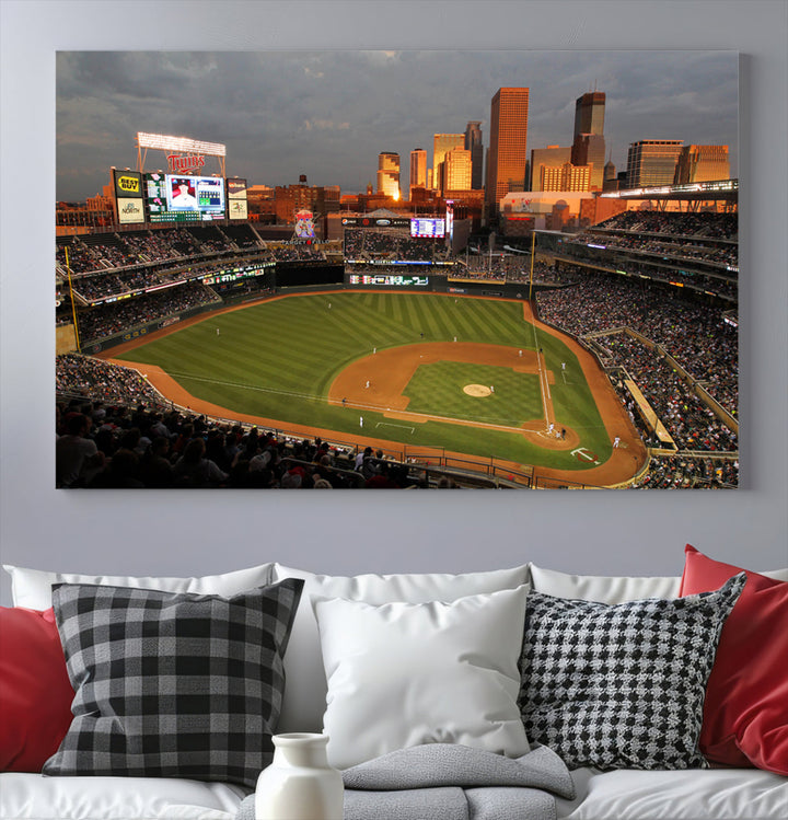 Target Field Stadium Minnesota Twins Stadium Wall Art Canvas Print, Baseball Multi Panel Wall Art Print, Sports Lovers Gifts, MLB Wall Art