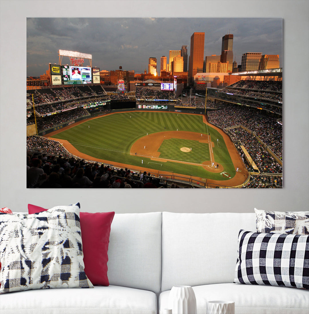 Target Field Stadium Minnesota Twins Stadium Wall Art Canvas Print, Baseball Multi Panel Wall Art Print, Sports Lovers Gifts, MLB Wall Art