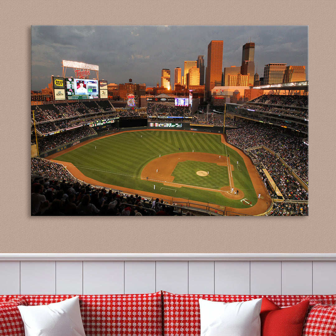 Target Field Stadium Minnesota Twins Stadium Wall Art Canvas Print, Baseball Multi Panel Wall Art Print, Sports Lovers Gifts, MLB Wall Art