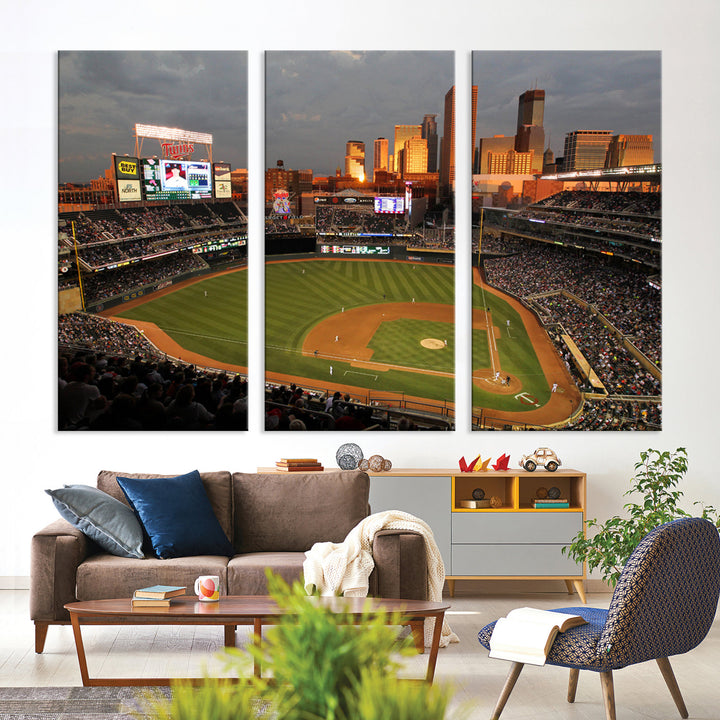 Target Field Stadium Minnesota Twins Stadium Wall Art Canvas Print, Baseball Multi Panel Wall Art Print, Sports Lovers Gifts, MLB Wall Art