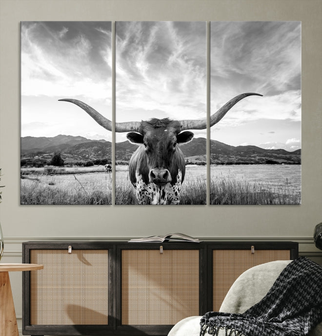 Big Horn of Cow Wall Art Canvas Print