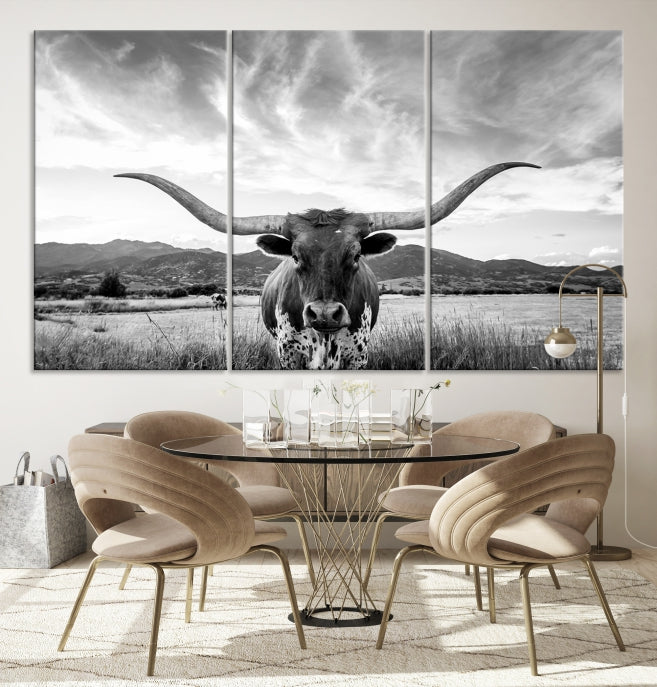 Big Horn of Cow Wall Art Canvas Print