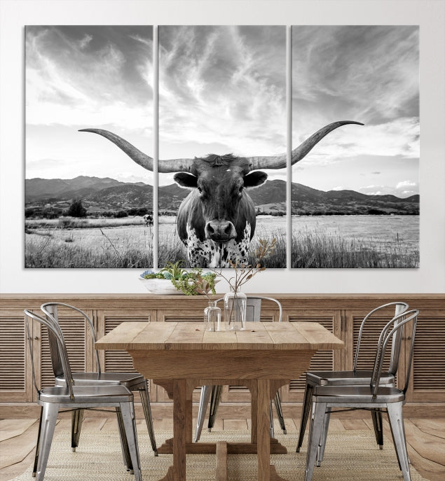 Big Horn of Cow Wall Art Canvas Print