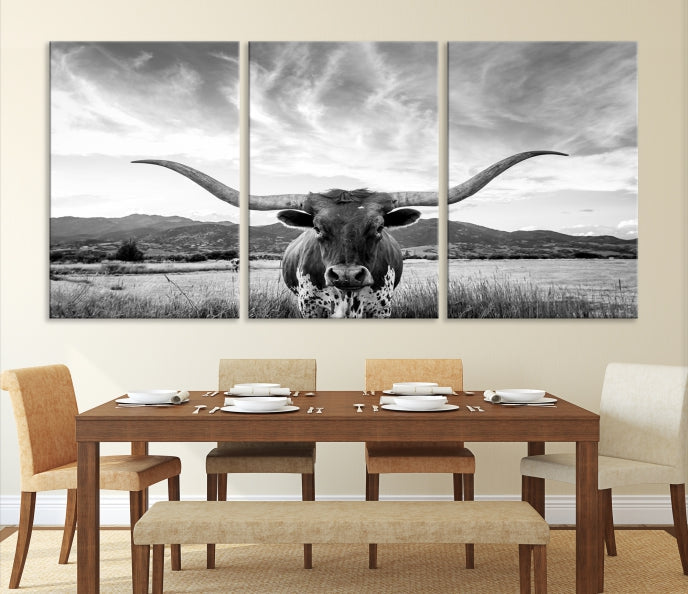 Big Horn of Cow Wall Art Canvas Print