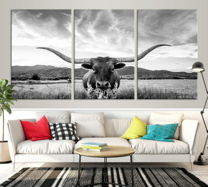 Big Horn of Cow Wall Art Canvas Print