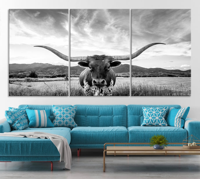 Big Horn of Cow Wall Art Canvas Print