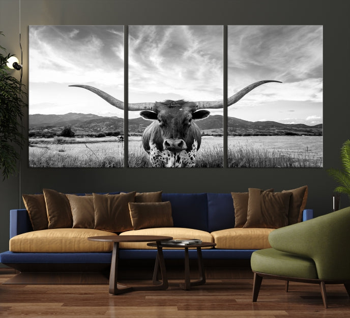 Big Horn of Cow Wall Art Canvas Print